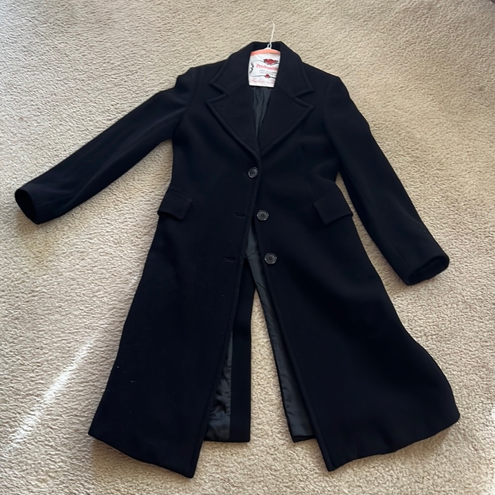 Zara black coat 80% wool, 20% nylon